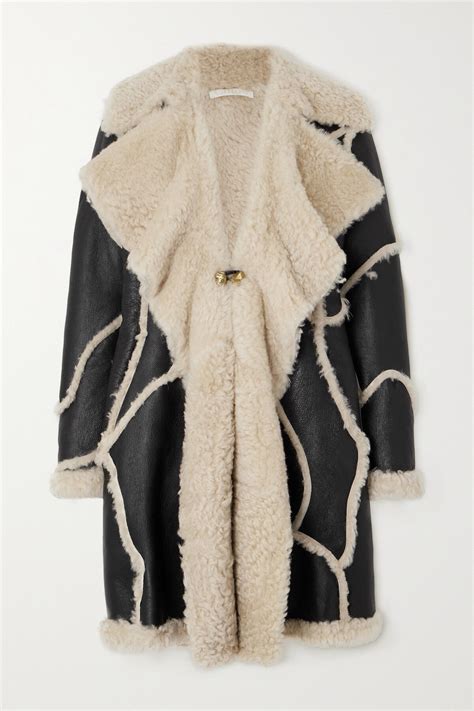 chloe paneled shearling coat.